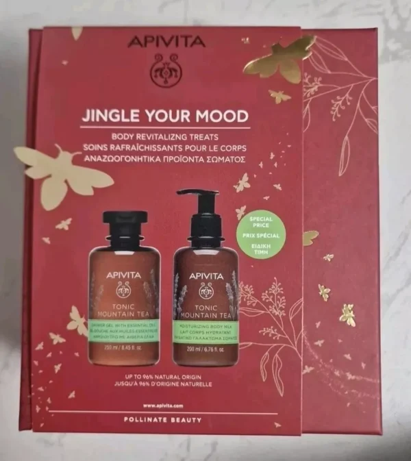 Apivita Jingle Your Mood  Shower Gel And Body Milk Gift Set