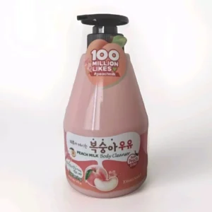 Kwailnara Welcos Korean  Peach Milk Body Wash Cleanser Shower 560g (Bundle Of 4)