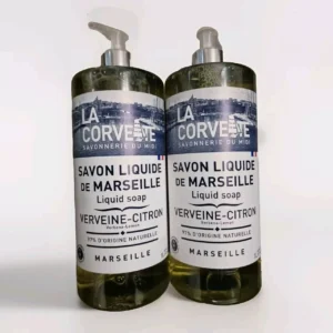 (2-Pk) LA CORVETTE
  MARSEILLE VERVEINE – CITRON Natural Savon LIQUID SOAP 1L Each