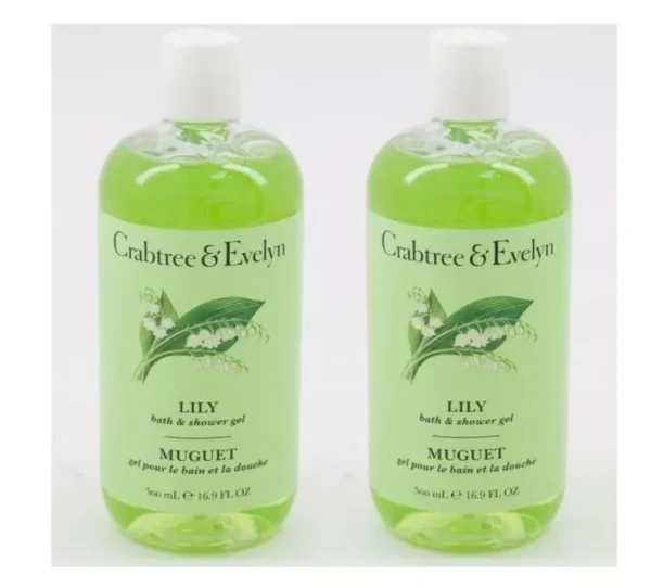 Crabtree & Evelyn  Lily Bath & Shower Gel 500ml (Pack Of 2). Ideal Xmas Gift
