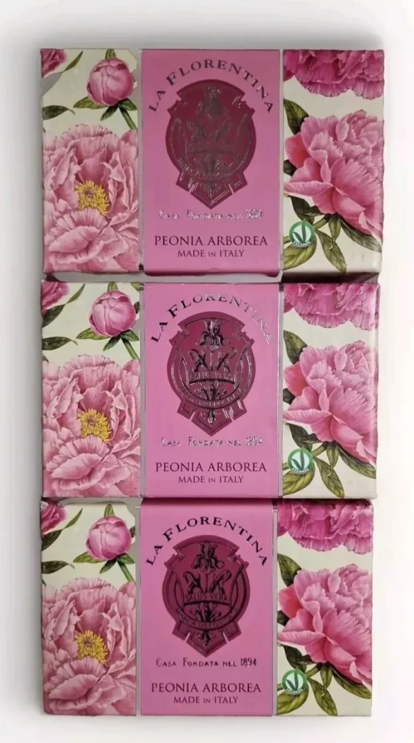 La Florentina Peonia  Arborea Soap 300g Made in Italy ( Pack Of 3)
