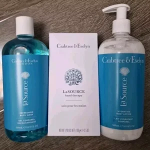 Bundle Crabtree Evelyn La
  Source Shower Gel Body Lotion Hand Therapy gift set