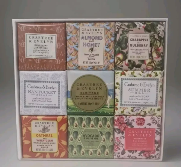 Crabtree & Evelyn  Triple Milled Soap Heritage Gift Set 100g Each: Factory Sealed