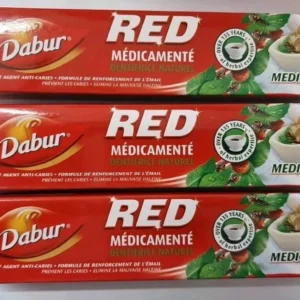 Dabur RED Medicated
  Herbal Toothpaste NEW PREMIUM QUALITY 130g (Pack Of 3)