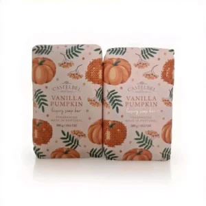 Castelbel Ltd Ed. VANILLA
  PUMPKIN Luxury Soap Bar 300g Stitched Pumpkin Wrap X2