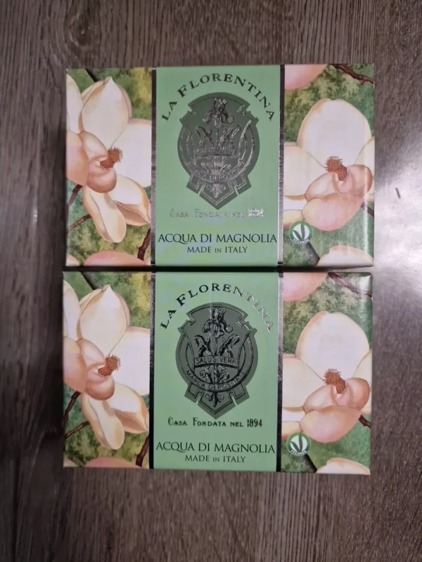 La Florentina FRESH  MAGNOLIA Sculpted Bar Soap ITALY 300g (Pack Of 2)