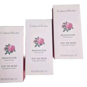 Crabtree & Evelyn
  ROSEWATER Hand Therapy 3.5 oz 100g LOT x 3 Packs