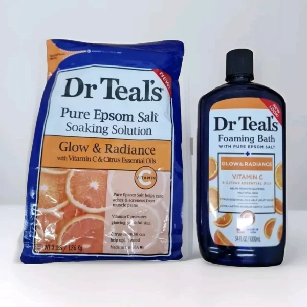 Dr Teal's Foaming Bath +  SALT Glow & Radiance with Vitamin C and Citrus Oil PACK