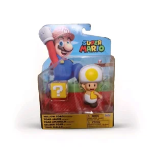 Super Mario Yellow Toad
  With ? Block, 4″ Action Figure Jakks Pacific 2024