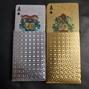 Gold + Silver Plated
  Playing Cards Waterproof Plastic Deck Poker Card Game