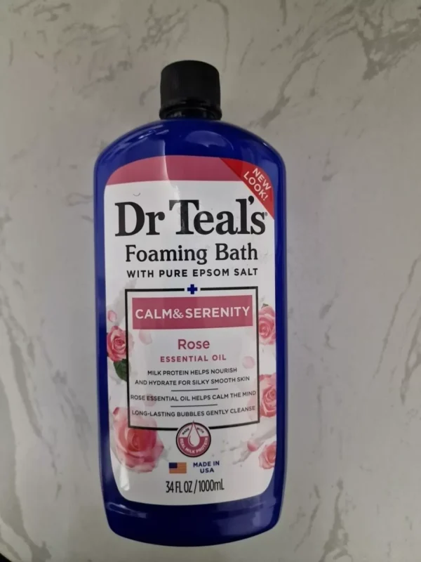 Dr Teal's Foaming Bath +  Pure Epsom Salt Calm & Serenity Rose Essential 1 Lit