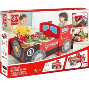 Hape Ride-On Engine Table
  | Wooden Railway Playset with Engine-Style, Stow-Away