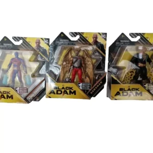 Lot Of 3 Black Adam
  Action Figures Black Adam Hawkman & Atom SMASHER- DC Comics