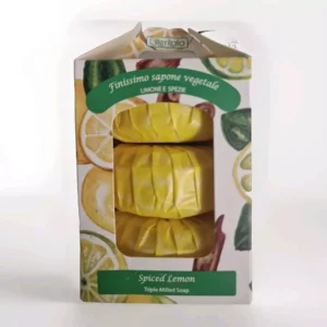 ITERITALIA Triple Milled
  Soap Lemon & Spice. 3 by 100g. Gift Idea For Him Or Her