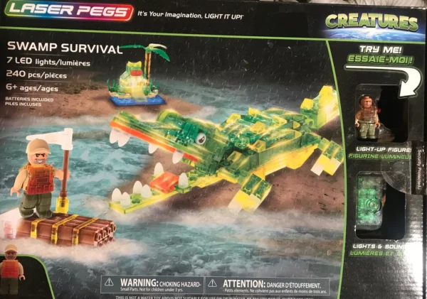 Laser Pegs 18405 Swamp  Servivor /7 LED Lights/240 pieces/Great Gift For Kids