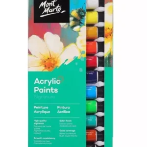 Mont Marte Acrylic Paint
  Set 12x12ml Tubes Gloss Satin finish Art Craft Artist