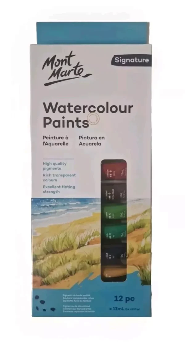 Mont Marte Signature High  Quality Watercolour Paints Set 12 pc x 12ml