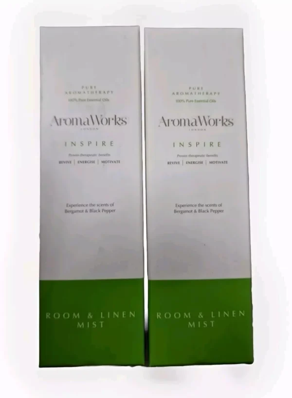 Aromaworks Inspire Room  Mist Bergamot & Black Pepper 100ml X 2