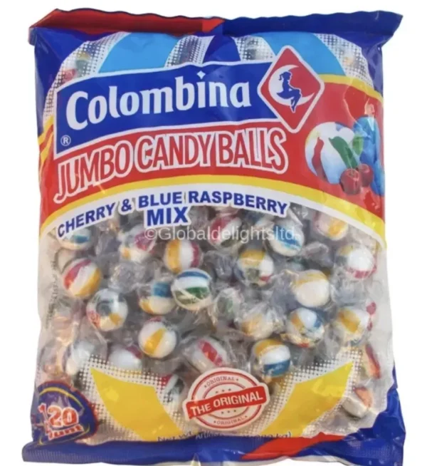 Colombina Jumbo Balls  Cherry & Blue Raspberry Mix - 120 count