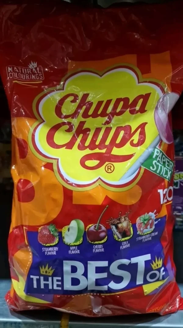 Chupa Chups Lollipops  Assorted 6 Best Flavours 120 Lollies Party Bag Pack 1.44kg