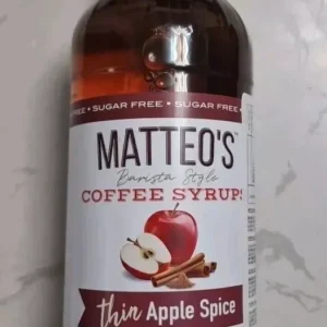 Matteos Sugar
  Free Thin Apple SPICE Coffee Syrup 1L Zero Calories