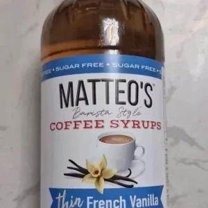 Matteos Sugar
  Free Thin French Vanilla Coffee Syrup 1L Zero Calories