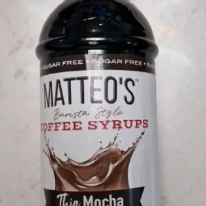 Lot Of 2 Sugar
  Free Coffee Syrup Matteos 750ml Zero Calories Thin Mocha Flavour