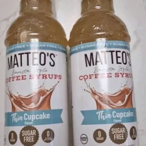 Matteo’s Sugar
  Free Coffee Syrup, Cupcake, 2 x 750 ml. For Coffee Lovers