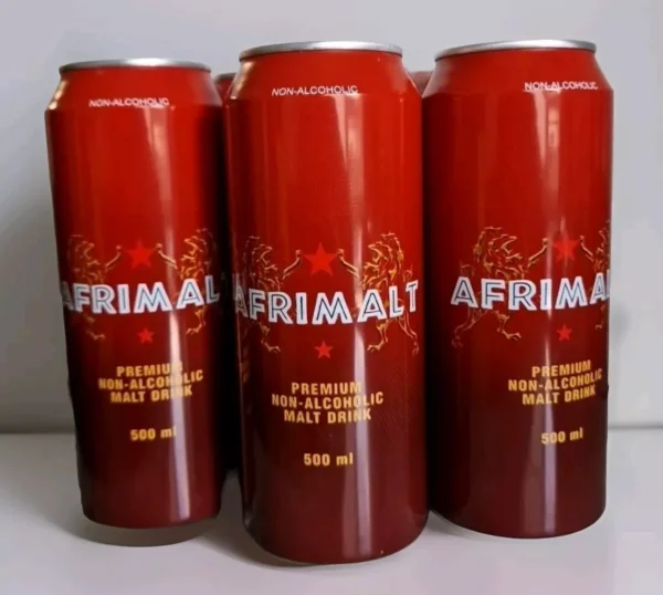 Afrimalt Cans  Non Alcoholic Malt Drink 500ml x 12 Cans