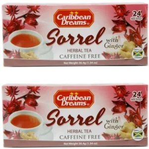 2 Pack
  Jamaican Caribbean Dreams All Natural Herbal Sorrel Ginger, 48 Tea Bags