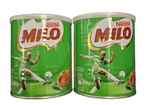 Ghana Nestle  Milo Chocolate Malt Energy Drink 400 g Tin. (Pack Of 2)