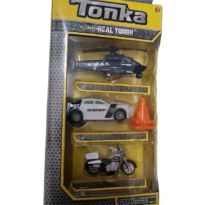 Tonka Diecast First
  Responder 3PK SWAT Helicopter Sheriff Motorcycle RARE NEW