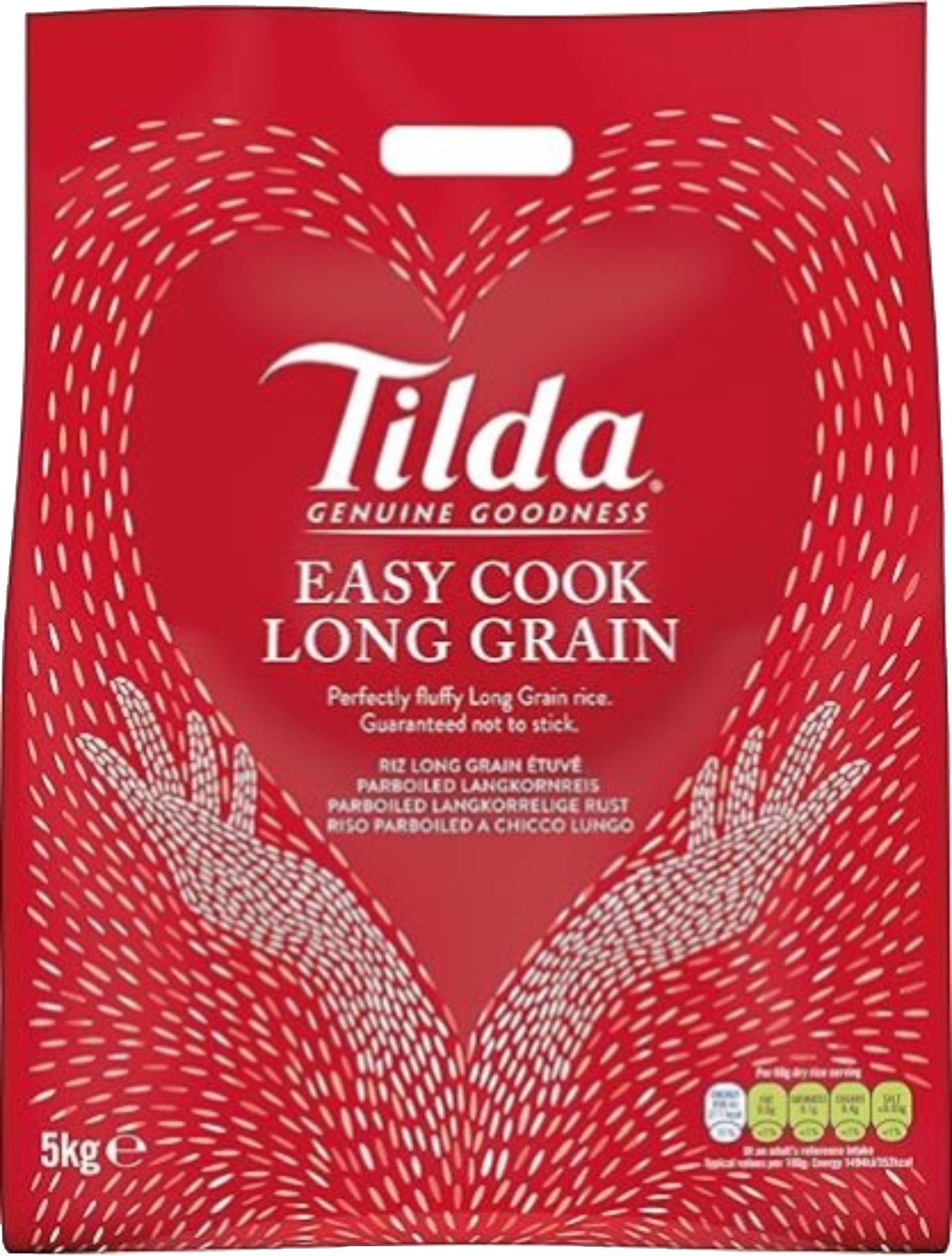 Tilda Easy Cook Long Grain Rice β 10KG (5KG x 2 Bags) | Non-Sticky, Fluffy & Fast-Cooking | Perfect for Everyday Meals & Catering