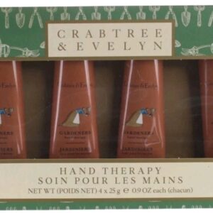 Crabtree & Evelyn Gardeners Hand Therapy 4pc Gift Set – 25g Each | Nourishing Hand Cream for Dry, Cracked Hands | Ideal Gift Set
