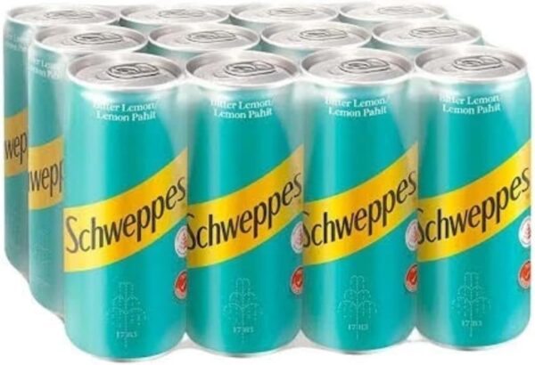 Schweppes Bitter Lemon 300ml Cans (Pack of 24) – Premium Sparkling Citrus Soft Drink with Quinine – Refreshing, Zesty Lemon Flavour – Perfect Mixer for Gin, Vodka & Cocktails – Bulk Pack - Image 2