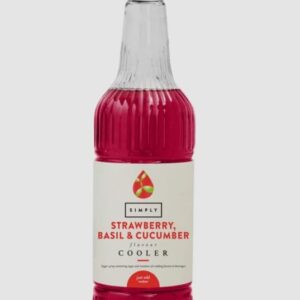 Simply Strawberry, Basil & Cucumber Cooler – 1000ml Refreshing Summer Drink | Perfect for Cocktails, Mocktails & Mixers | Bar-Quality Beverage Syrup